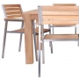 set 217 -- 43 x 79  inch rectangular dining table (tb-l040) & theodore stackable armchairs (cst h-001)
